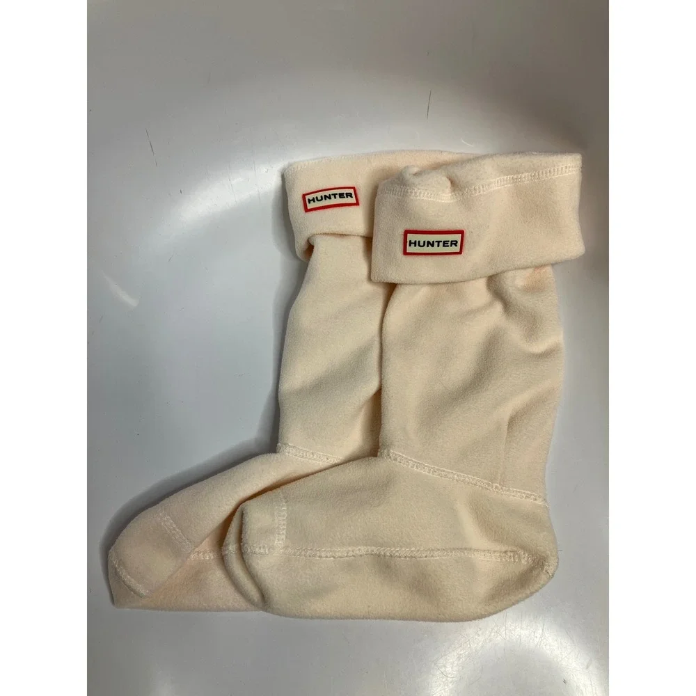 Hunter tall fleece boot socks women's size medium (5-7 shoe size)‎ cream winter